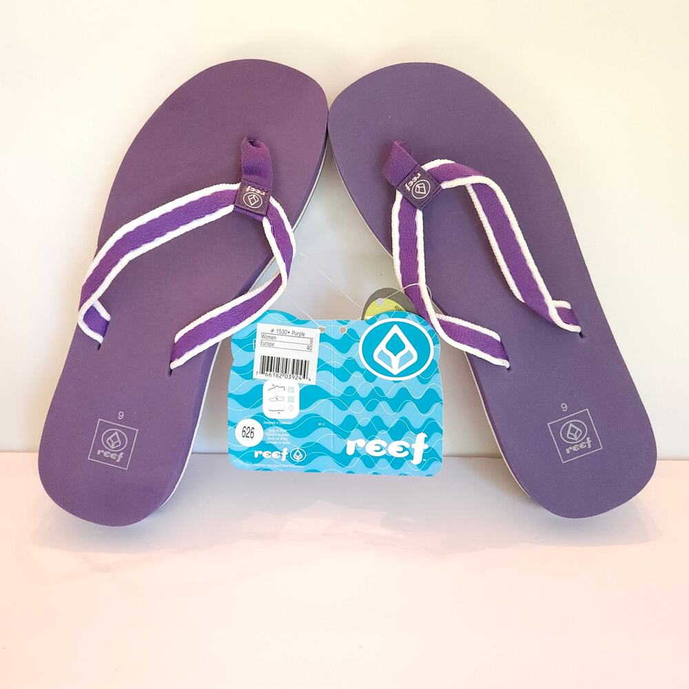 Reef Squishy Purple Flip Flops Women’s 9 NWT Beach Sandals